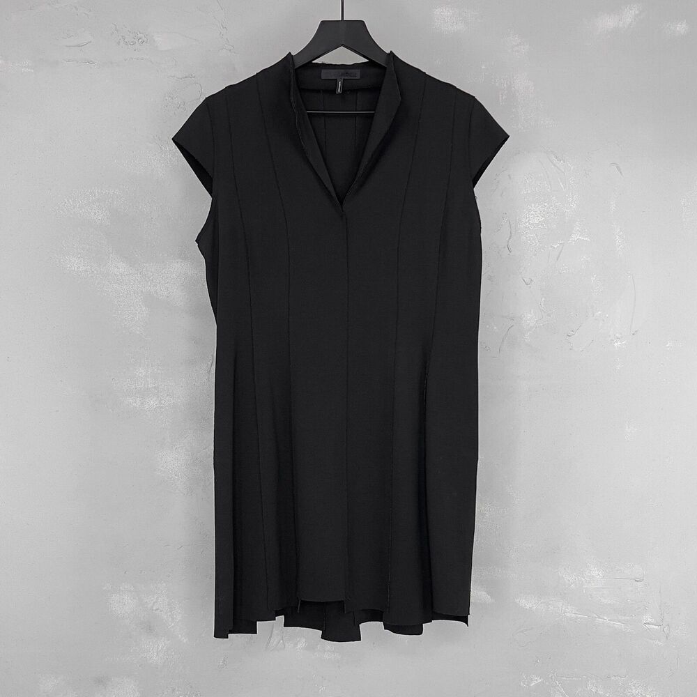 Jil Sander Navy Label Heavyweight Jersey Knit Raw Edge Shift Dress DE 42, US 10